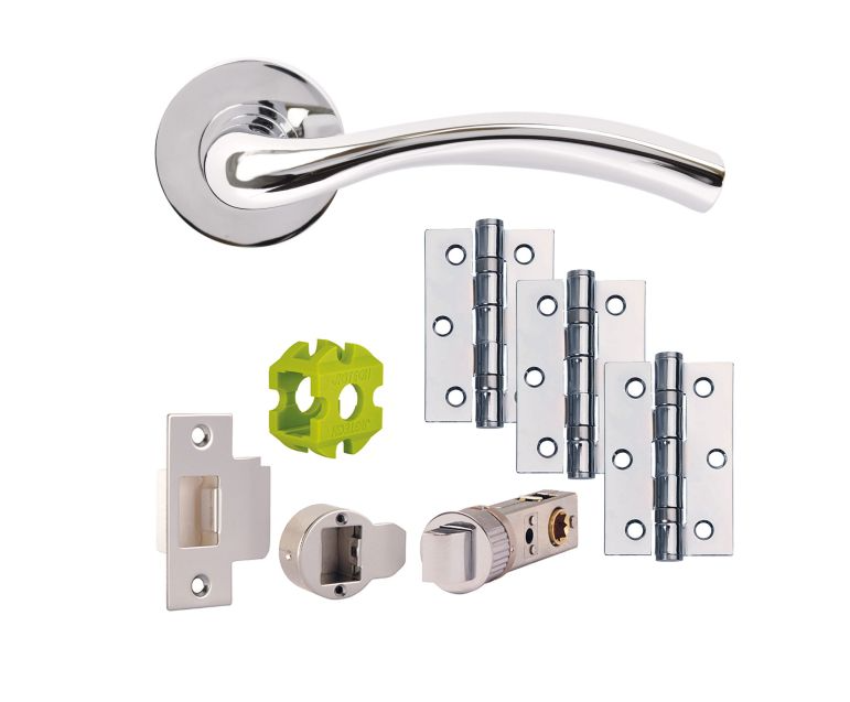 — Jigtech PCP Solar Privacy Lever Door Handles Pack 3 Hinge Set